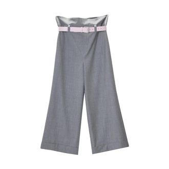 Moschino Wide Trousers, female, Gray, Size: M Pantalone Largo
