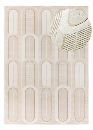 Atticgo Alfombra con relieve blanco/beige 160x230 cm