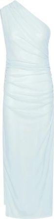 Rotate Gekreelde jurk met &eacute;&eacute;n schouder - Dames - Avondkleed - Blauw - M - Polyester - Kleedjes