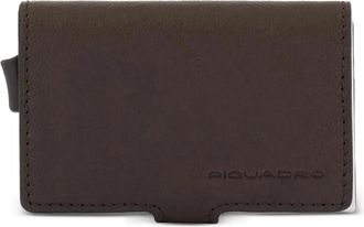 Piquadro leather wallet - unisex - Calf Leather/Metal/Polyester - One Size - Brown
