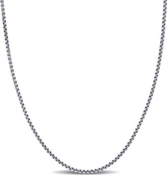 Delmar Round Box Link Chain Necklace, 1.60mm in White Gold at Nordstrom Rack