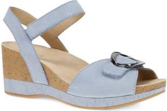 Dansko Stella Ankle Strap Platform Wedge Sandal in Sky at Nordstrom, Size 11.5-12Us