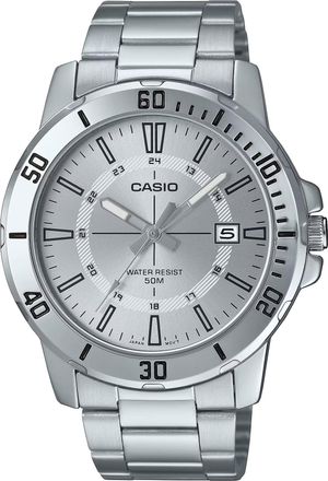Casio Mens Silver Dial Stainless Steel Analog Watch - MTP-VD01D-7CVUDF