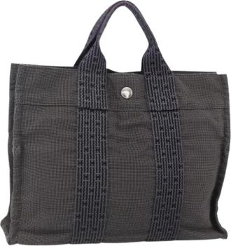 Herm&egrave;s Pre-owned Vintage Canvas Tote Bag - Dames - Vintage Shopper - Grijs - ONE Size - Vintage