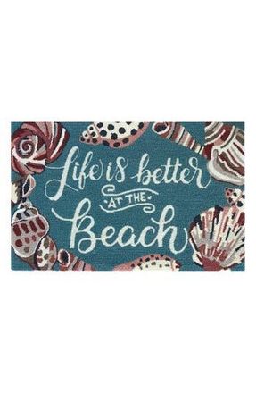 R16 Home Lifes a Beach Looped Door Mat in Aqua Multi at Nordstrom Rack, Size 24X36