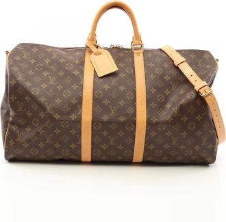 Louis Vuitton Brown Monogram Coated Canvas Leather Boston Bag (Pre-Owned)