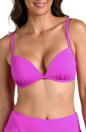La Blanca Deep Plunge Bikini Top in Violet at Nordstrom, Size 16