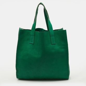 Marni Green Leather Vertical Tote