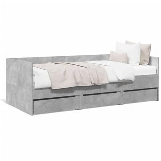 Berkfield Home Daybed with Drawers without Mattress Concrete Grey 100x200 cm