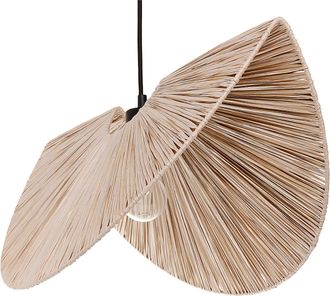 Beliani Beliani - L&aacute;mpara Colgante De Papel Dise&ntilde;o Natural Estilo Boho Color Beige Herron