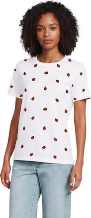 Lands End Tall Relaxed Supima Cotton Embroidered Crew Neck T-Shirt in Lady Bug/white at Nordstrom, Size Large