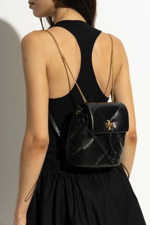 Tory Burch Backpack Kira Diamond Small, Womens, Black