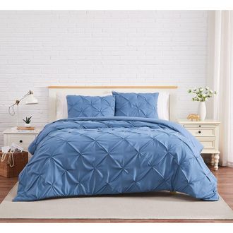 Southshore Fine Linens Pinch Pintuck Duvet Cover Set in Coronet Blue at Nordstrom Rack, Size Twin/twin Xl