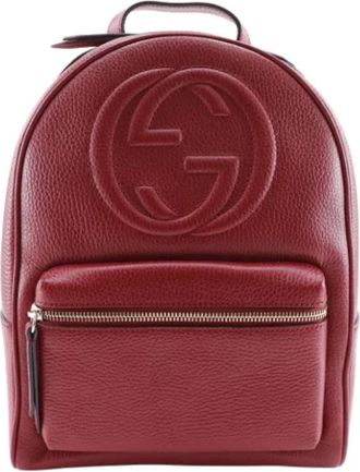 Gucci Pre-owned Backpacks, female, Red, Size: ONE SIZE Pre-owned Leather gucci-bags