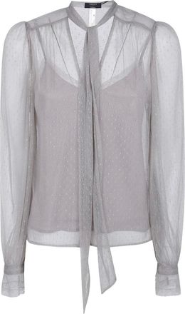Twinset Overhemden, Dames, Grijs, S, Sheer Dotted Blouse