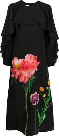 Valentino Garavani Floral Print Detail Midi Dress