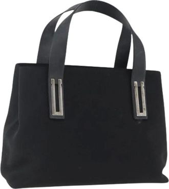 Ferragamo Pre-owned Handbags, female, Black, Size: ONE SIZE Pre-owned Canvas Handbag