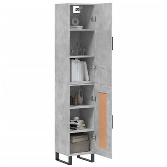 Berkfield Home Highboard Concrete Grey 34.5x34x180 cm Engineered Wood