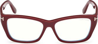 Tom Ford 54mm Butterfly Optical Glasses in Shiny Solid Bordeaux at Nordstrom