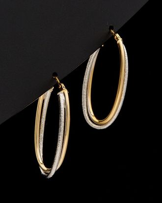 Italian Gold, Inc 14K Two-Tone Italian Gold Oval Hoops