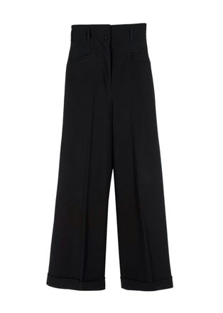 Racil Black High Rise Double Button Wide Leg Trousers Size XS