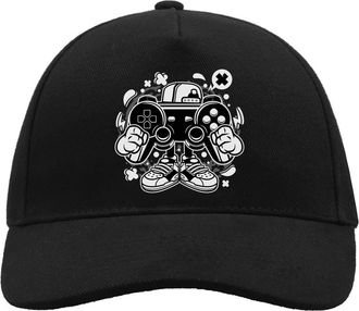 Generic Street Urban Gamer Game Controller Art Comfortable Unisex Brushed Cotton Baseball Trucker Cap with Buckle Black