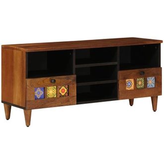 vidaXL vidaXL Mobile TV Noce 100 x 33 x 46 cm Legno di mango massello