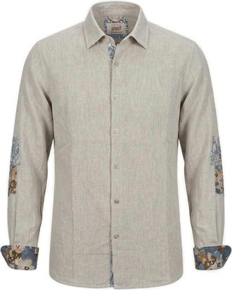 Bob Overhemden, Heren, Groen, M, Linnen, Holes T519 Linnen Shirt