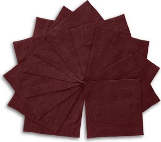 Solino Home Linen Cocktail Napkins Set of 12, 6 x 6 Inch for Dining Table, Holiday and Everyday Table Decor - Sonoma in Cordovan at Nordstrom, Size