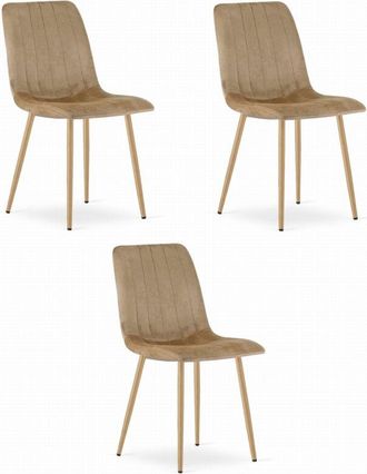 OEM Silla Lava - Terciopelo Marr&oacute;n / Patas Color Madera X 3