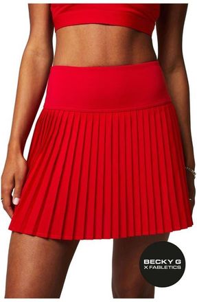 Fabletics Womens Hot Shot Pleated Skirt in Heated Red at Nordstrom, Size X-Large