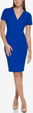 Calvin Klein V-Neck Button Sheath Dress in Regatta at Nordstrom Rack, Size 10