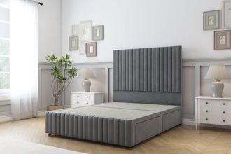 Sloomy Madison Coniston Divan Base 2 Drawers -26 Headboard & 12 Footboard in Dark Grey | Size: Small Single