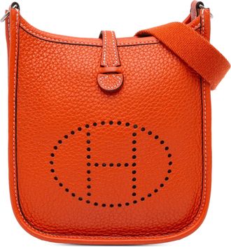 Hermès Pre-owned Womens Evelyne Crossbody With H Logo - Orange Leather - One Size