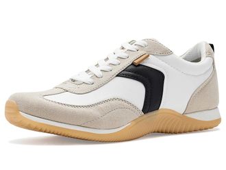 Dr. Scholls Good Ol Days Lace-Up Womens Flat Shoes White/Black/Grey : 8.5 M, Textile