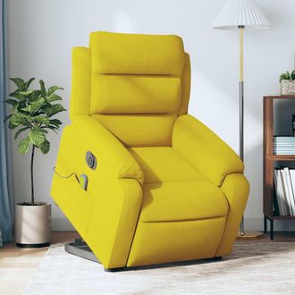 vidaXL Vidaxl - Sill&oacute;n Reclinable Masaje El&eacute;ctrico Elevable Terciopelo Amarillo