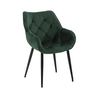 Clp Silla con patas de metal y asiento en Terciopelo Verde