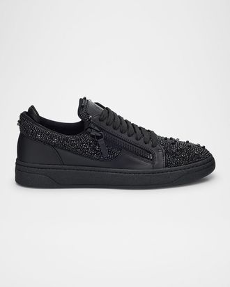 Giuseppe Zanotti Men & apos;s Alicante Leather and Crystal Low-Top Sneakers