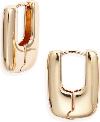 Open Edit Geometric Huggie Hoop Earrings in Gold at Nordstrom