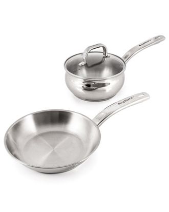 Berghoff Berghoff Belly Shape 18/10 Glass Lids Stainless Steel 3Pc For One