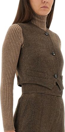 Max Mara Virgin Wool Vest - Brown
