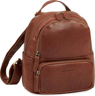 STILORD Sue Leather Backpack for Women - Small Elegant Ladies Backpack - Mini Daypack for City, Travel and Leisure - Anti-Theft Genuine Leather Rucksack Bag W