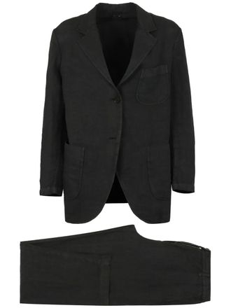 Aspesi linen single-breasted suit - Green