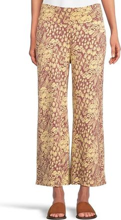 Toad&Co Chaka Wide Leg Crop Pants Womens Clothing Purple Agate Garden Print : MD (US 8-10) 25, Tencel/Spandex/Lyocell