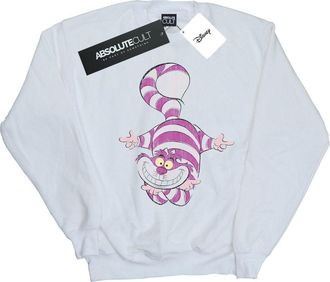 Disney Dames/Dames Alice In Wonderland Cheshire Cat Upside Down Sweatshirt (Wit)