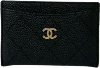 Chanel Pre-owned Card Case - Dames - Vintage Accessoires - Zwart - ONE Size - Leer - Vintage