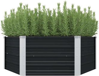 vidaXL Raised Garden Bed Anthracite 50.8x50.8x17.7 Galvanized Steel 5723