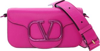 Valentino Garavani Valentino Hot Pink Small Calfskin VLogo Loco Satchel