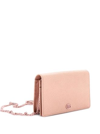 Gucci Petite GG Marmont Chain Wallet Leather Mini crossbody bag - women - Calf Leather - One Size - Pink