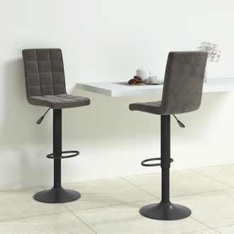 vidaXL Vidaxl - Taburetes De Cocina 2 Unidades Terciopelo Gris Oscuro